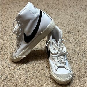 Nike Blazers White and Black High-Top Sneakers